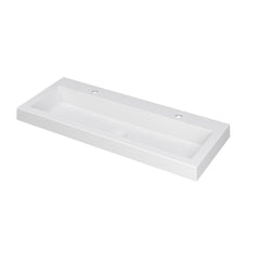 Ink Dock Wastafel Polystone met 2 kraangaten - Mat Wit - 100x40 cm - 3415322
