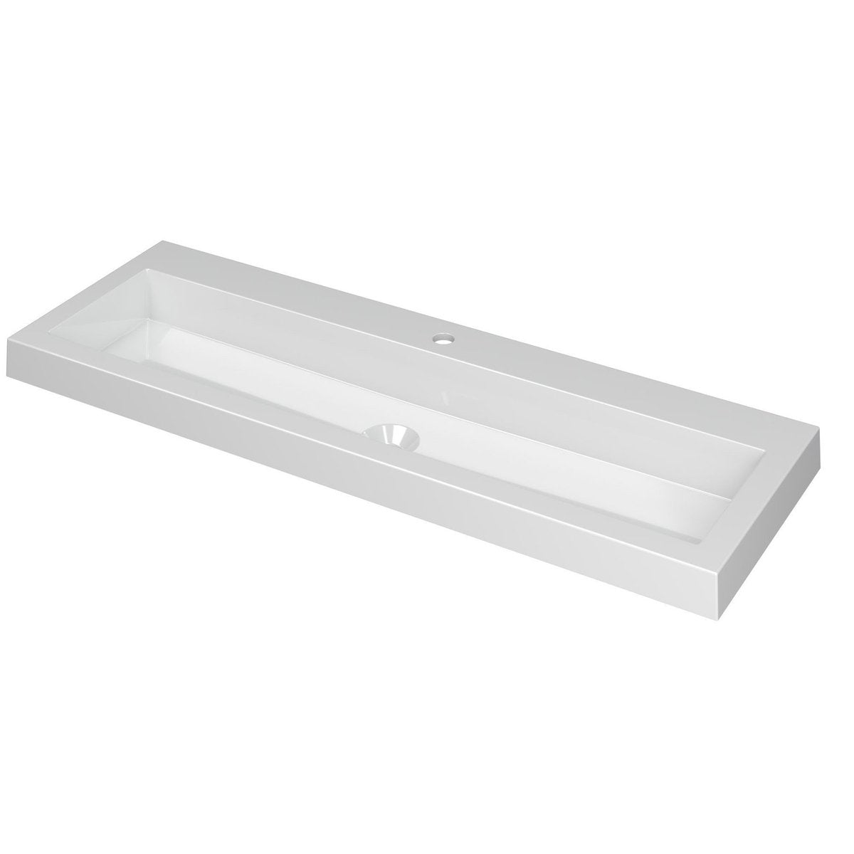 Ink Dock Wastafel Polystone met 1 kraangat - Mat Wit - 120x40 cm - 3415331
