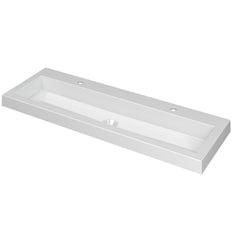 Ink Dock Wastafel Polystone met 2 kraangaten - Mat Wit - 120x40 cm - 3415332