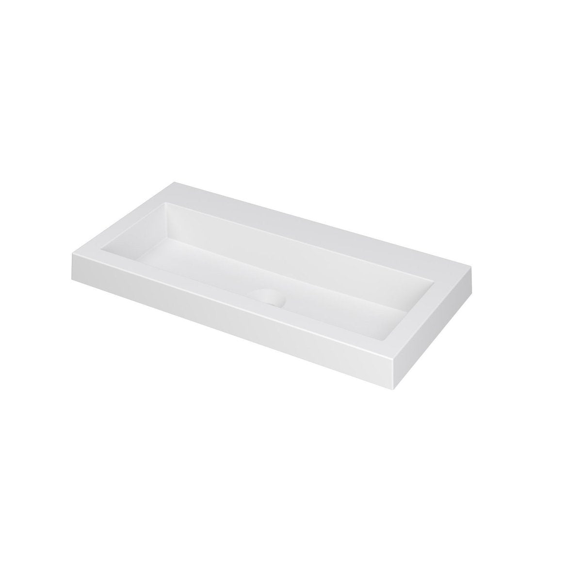 Ink Dock Wastafel Polystone zonder kraangat - Mat Wit - 80x40 cm - 3415310