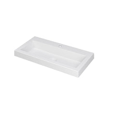Ink Dock Wastafel Polystone met 1 kraangat - Glans Wit - 80x40 cm - 3415011