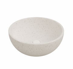 Ink Convex 24 opbouw fonteinkom rond 24cm composiet - mat wit terrazzo