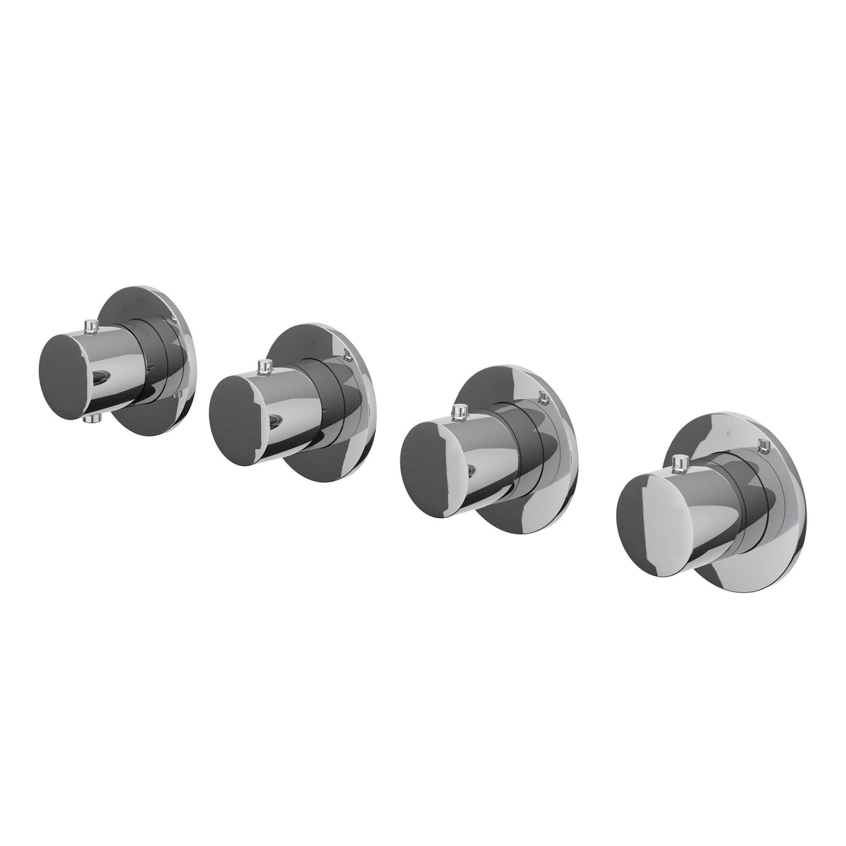 IVY Bond Afbouwdeel - voor Inbouwthermostaat - 3 stopkranen - Symmetry - ronde rozetten Chroom