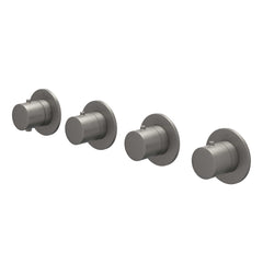 IVY Bond Afbouwdeel - voor Inbouwthermostaat - 3 stopkranen - Symmetry - ronde rozetten Geborsteld metal black PVD
