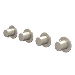 IVY Bond Afbouwdeel - voor Inbouwthermostaat - 3 stopkranen - Symmetry - ronde rozetten Geborsteld nickel PVD