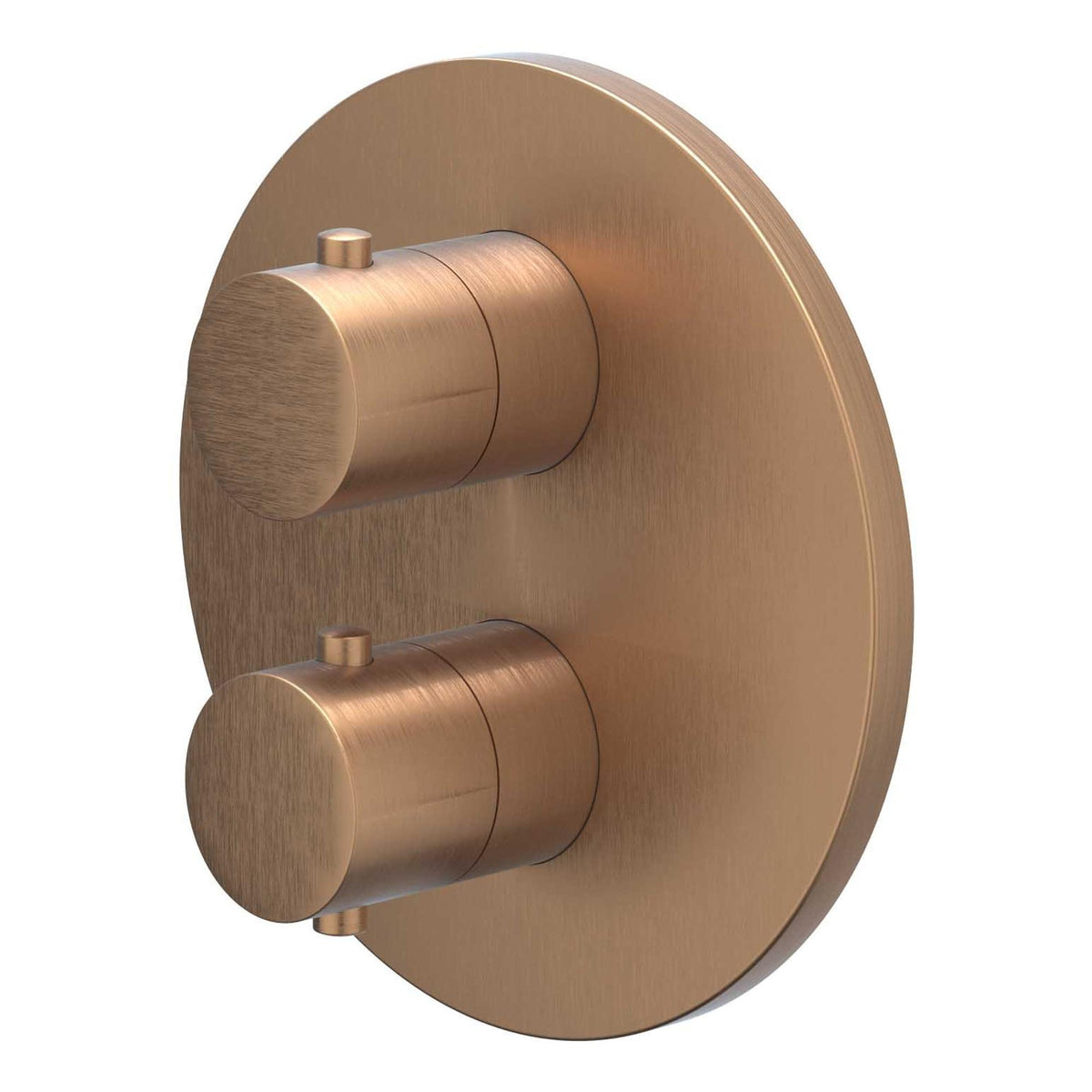 IVY Bond Regendoucheset - inbouw - 2-weg stop-omstel - 30cm plafondbuis - 30cm medium hoofddouche rond - houder met uitlaat - 150cm doucheslang - staafmodel handdouche - Geborsteld mat koper PVD