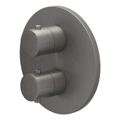 IVY Bond Regendoucheset - inbouw - 2-weg stop-omstel - 40cm wandarm - 30cm medium hoofddouche rond - houder met uitlaat - 150cm doucheslang - satin spray handdouche - Geborsteld metal black PVD