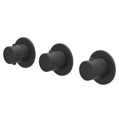 IVY Bond Rain Shower Set - built-in - symmetry - 2 stopcocks - 30cm ceiling arm - 20cm medium overhead shower - holder with outlet - 150cm shower hose - stick hand shower - Matt black PVD