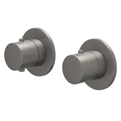 IVY Bond Regendoucheset - inbouw - symmetry - 2-weg stop-omstel - 30cm plafondbuis - 25cm medium hoofddouche - houder met uitlaat - 150cm doucheslang - satin spray handdouche - Geborsteld metal black PVD