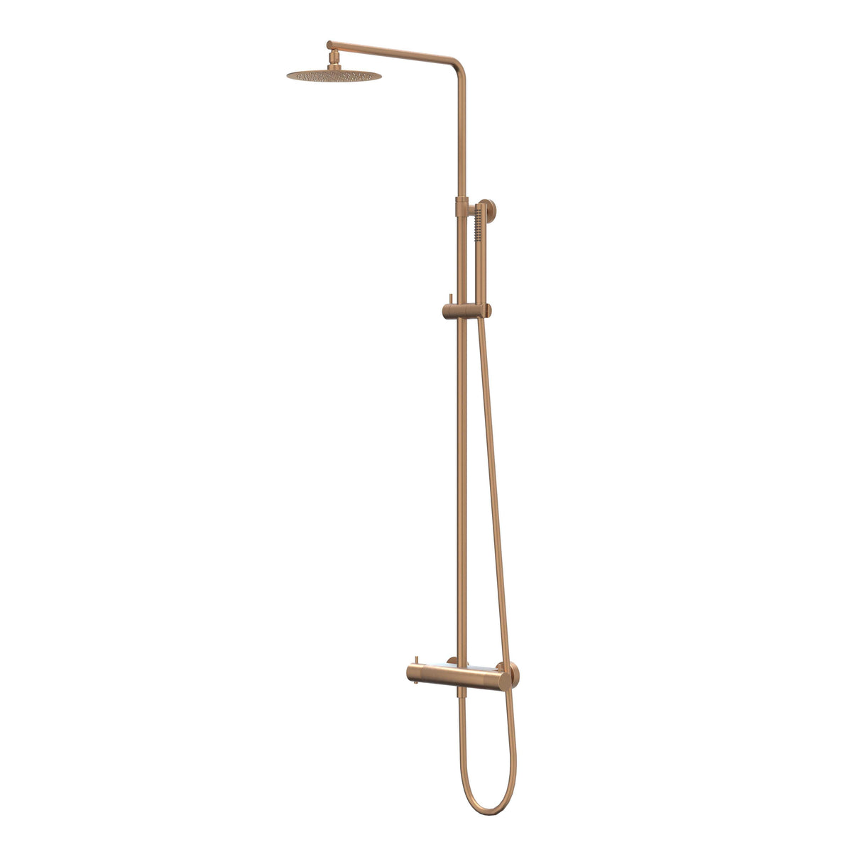 IVY Bond Regendoucheset - opbouw - 30cm slim hoofddouche - 3-standen handdouche - Geborsteld mat koper PVD