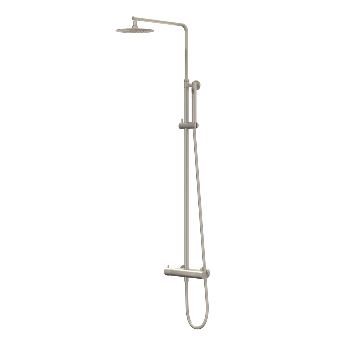 IVY Bond Regendoucheset - opbouw - 30cm slim hoofddouche - staafmodel handouche Geborsteld nickel PVD