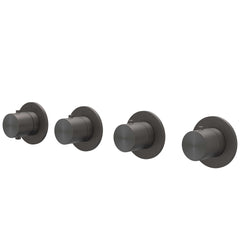 IVY Concord Trim Set - for Built-in Thermostatic Mixer - 3 stopcocks - symmetry - round rosettes - SS316