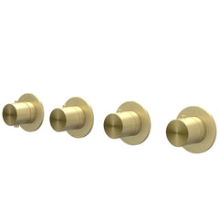 IVY Concord Trim Set - for Built-in Thermostatic Mixer - 3 stopcocks - symmetry - round rosettes - SS316