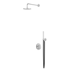IVY Concord Regendoucheset - inbouw - 2-weg stop-omstel - 30cm plafondbuis - 20cm medium hoofddouche rond - glijstang met uitlaat - 150cm doucheslang - staafmodel handdouche - RVS316 - geborsteld