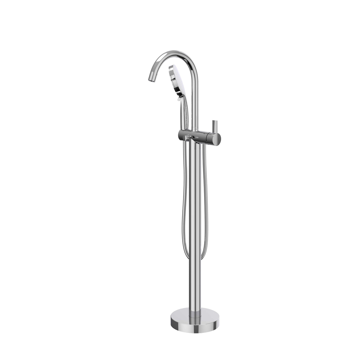 IVY Pact Badmengkraan Vrijstaand - draaibare uitloop - 150cm - Doucheslang - 3 standen handdouche - Chroom