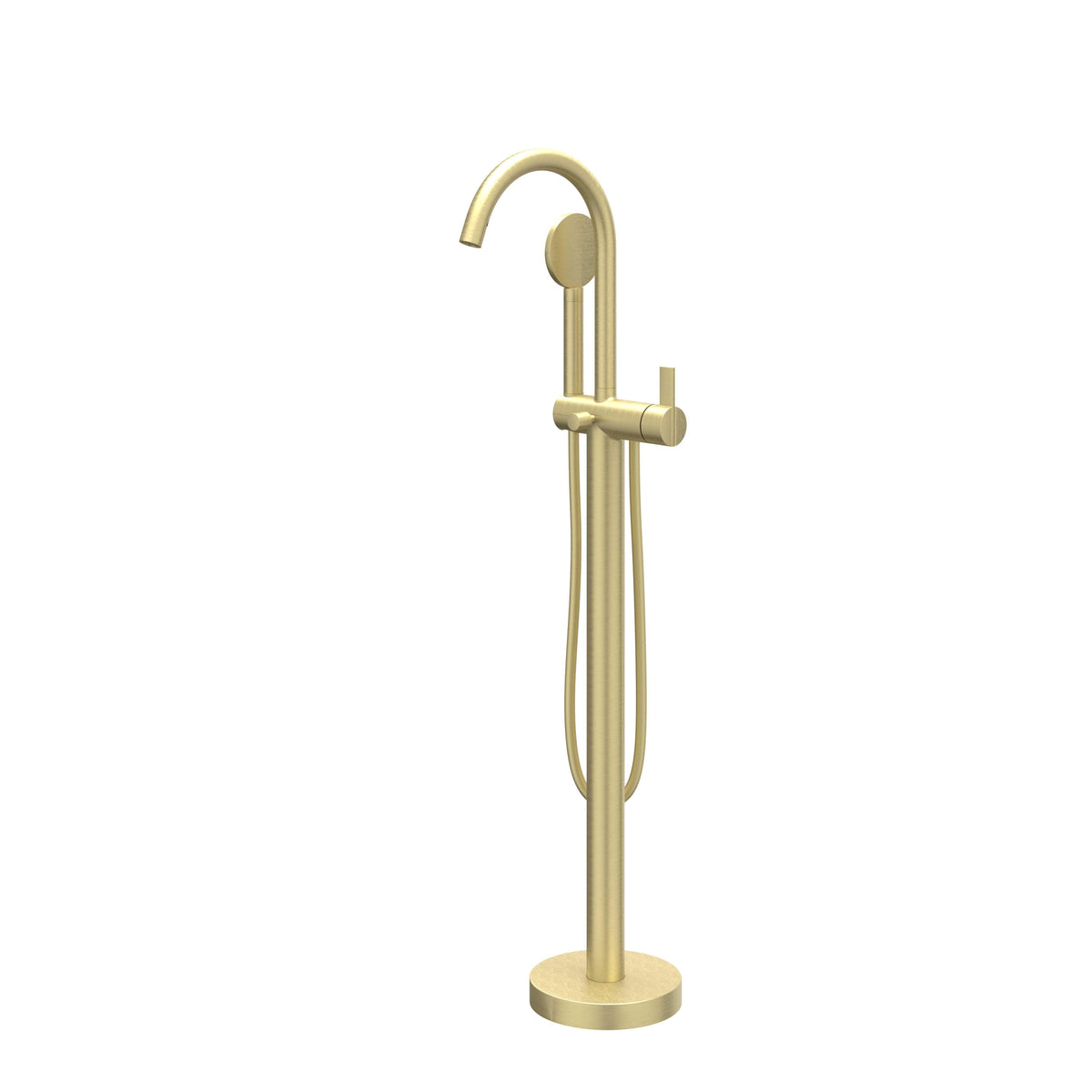 IVY Pact Freestanding Bath Mixer - swivel spout - 150cm - Shower hose - satin mist hand shower - Brushed matt gold PVD