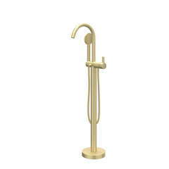 IVY Pact Freestanding Bath Mixer - swivel spout - 150cm - Shower hose - satin mist hand shower - Brushed matt gold PVD