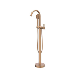 IVY Pact Badmengkraan Vrijstaand - draaibare uitloop - 150cm - Doucheslang - satin mist handdouche - Geborsteld mat koper PVD