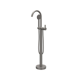 IVY Pact Badmengkraan Vrijstaand - draaibare uitloop - 150cm - Doucheslang - satin mist handdouche - Geborsteld metal black PVD