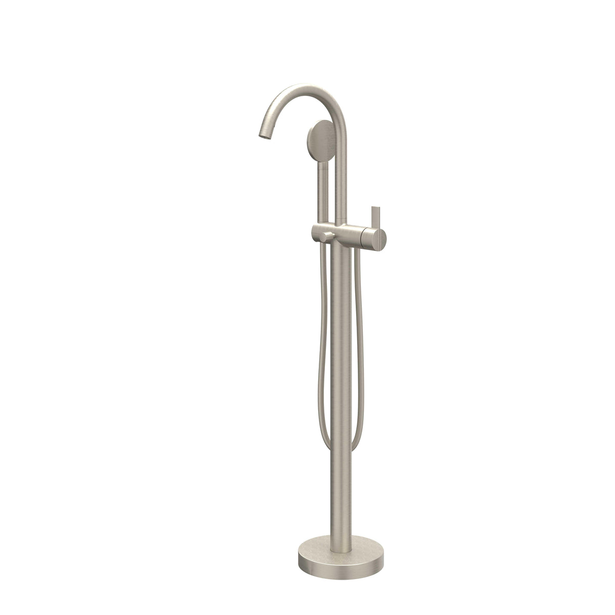 IVY Pact Badmengkraan Vrijstaand - draaibare uitloop - 150cm - Doucheslang - satin mist handdouche - Geborsteld nickel PVD
