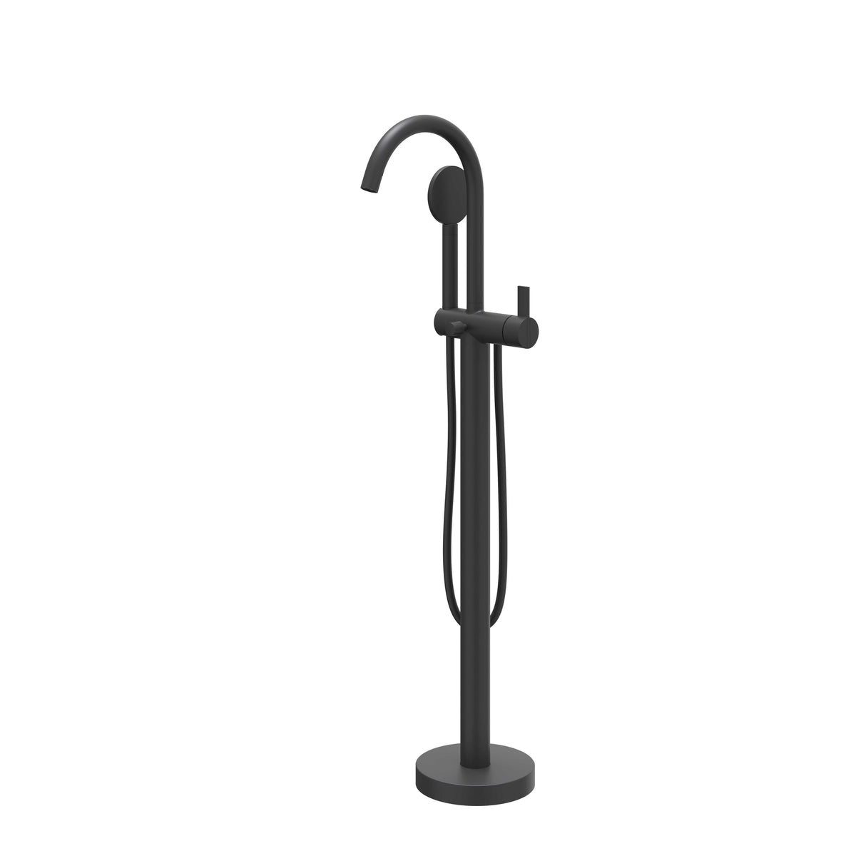 IVY Pact Badmengkraan Vrijstaand - draaibare uitloop - 150cm - Doucheslang - satin mist handdouche - Mat zwart PED