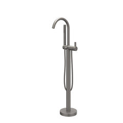 IVY Pact Badmengkraan Vrijstaand - draaibare uitloop - 150cm - Doucheslang - Staafhanddouche - Geborsteld metal black PVD