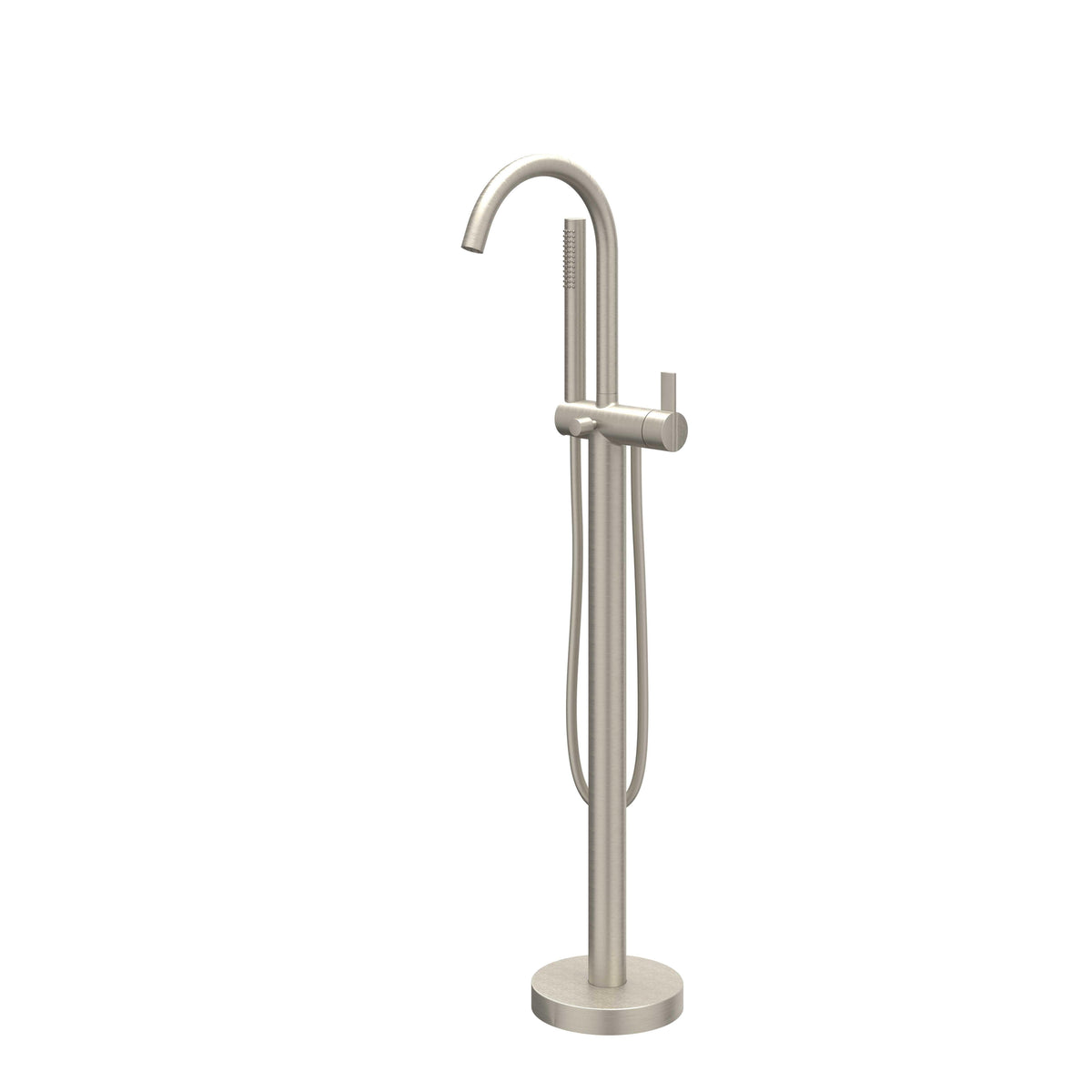 IVY Pact Badmengkraan Vrijstaand - draaibare uitloop - 150cm - Doucheslang - Staafhanddouche - Geborsteld nickel PVD
