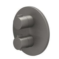 IVY Pact Regendoucheset - inbouw - 2-weg stop-omstel - 15cm plafondbuis - 30cm medium hoofddouche rond - houder met uitlaat - 150cm doucheslang - satin spray handdouche - Geborsteld metal black PVD