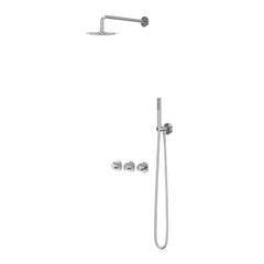 IVY Pact Regendoucheset - inbouw - symmetry - 2 stopkranen - 30cm plafondbuis - 30cm medium hoofddouche - glijstang met uitlaat - 150cm doucheslang - staafmodel handdouche - Chroom