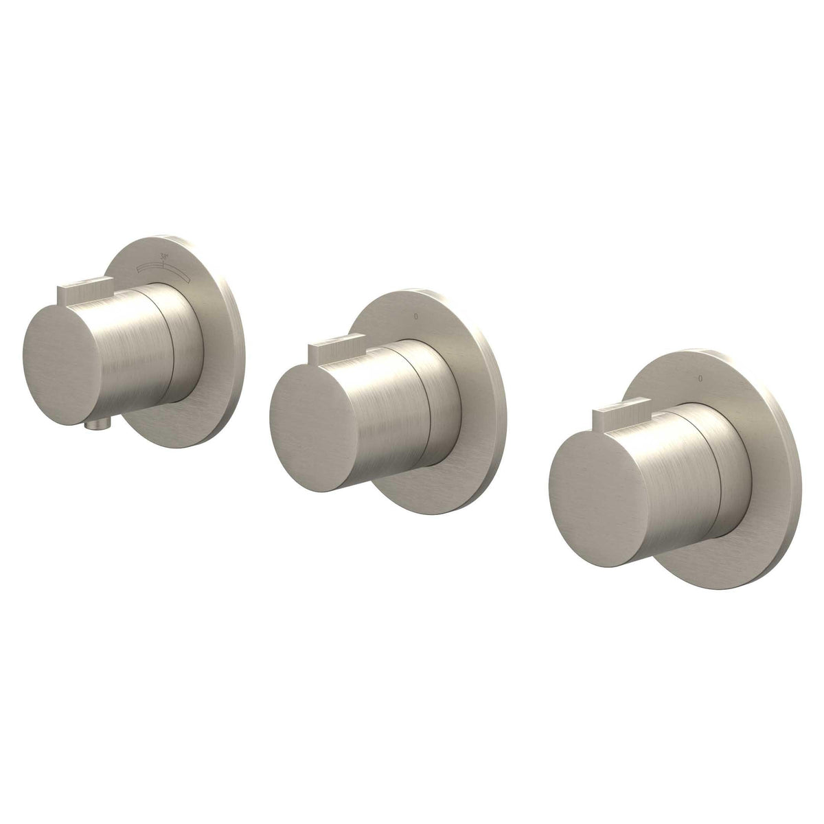 IVY Pact Regendoucheset - inbouw - symmetry - 2 stopkranen - 30cm plafondbuis - 30cm slim hoofddouche - houder met uitlaat - 150cm doucheslang - satin spray handdouche - Geborsteld nickel PVD
