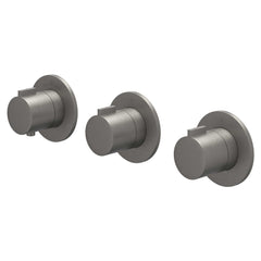 IVY Pact Regendoucheset - inbouw - symmetry - 2 stopkranen - 30cm plafondbuis - 25cm slim hoofddouche - houder met uitlaat - 150cm doucheslang - staafmodel handdouche - Geborsteld metal black PVD