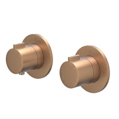 IVY Pact Regendoucheset - inbouw - symmetry - 2-weg stop-omstel - 30cm plafondbuis - 25cm slim hoofddouche - glijstang met uitlaat - 150cm doucheslang - satin spray handdouche - Geborsteld mat koper PVD