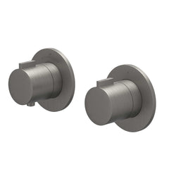 IVY Pact Regendoucheset - inbouw - symmetry - 2-weg stop-omstel - 15cm plafondbuis - 20cm slim hoofddouche - houder met uitlaat - 150cm doucheslang - satin spray handdouche - Geborsteld metal black PVD