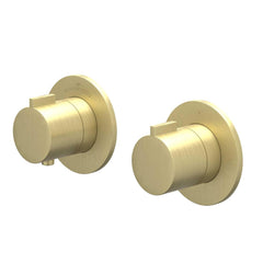IVY Pact Regendoucheset - inbouw - symmetry - 2-weg stop-omstel - 30cm plafondbuis - 25cm slim hoofddouche - glijstang met uitlaat - 150cm doucheslang - 3-standen handdouche - Geborsteld mat goud PVD