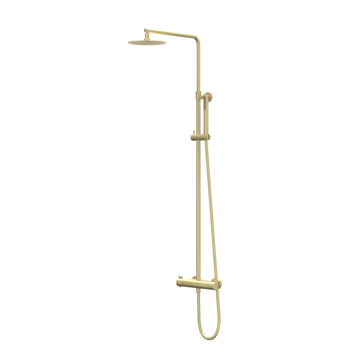 IVY Pact Regendoucheset - opbouw - 30cm slim hoofddouche - 3-standen handdouche - Geborsteld mat goud PVD