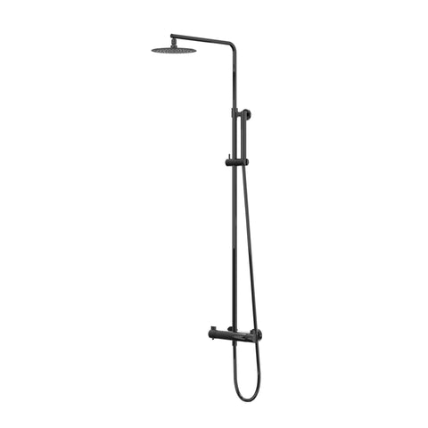 IVY Pact Regendoucheset - opbouw - 30cm slim hoofddouche - 3-standen handdouche - Zwart chroom PVD