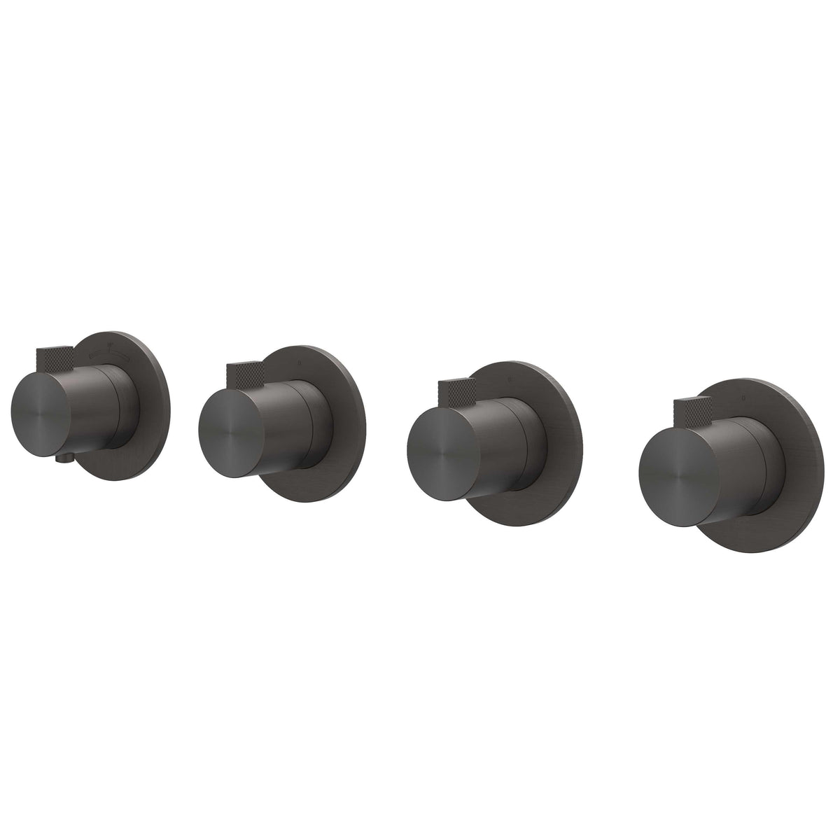 IVY Tribe Afbouwdeel - voor Inbouwthermostaat - 3 stopkranen - symmetry - ronde rozetten - RVS316