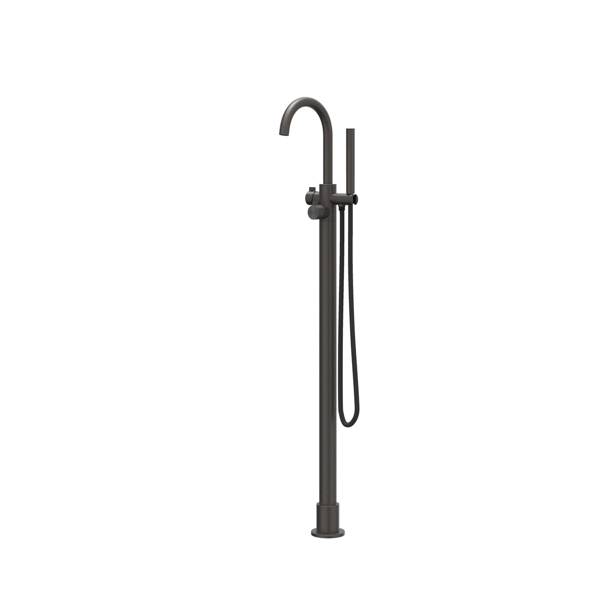 IVY Tribe Badmengkraan Vrijstaand - draaibare uitloop - 150cm - Doucheslang - Staafhanddouche - RVS316 - geborsteld carbon black PVD