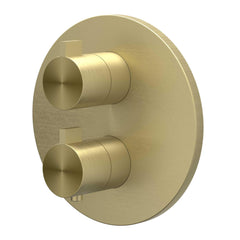 IVY Tribe Rain Shower Set - built-in - 2-way stopcock - 30cm ceiling arm - 25cm medium round shower head - slide bar with outlet - 150cm shower hose - stick hand shower - SS316 - brushed matt gold PVD