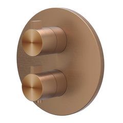 IVY Tribe Regendoucheset - inbouw - 2-weg stop-omstel - 40cm wandarm - 30cm medium hoofddouche rond - glijstang met uitlaat - 150cm doucheslang - staafmodel handdouche - RVS316 - geborsteld mat koper PVD