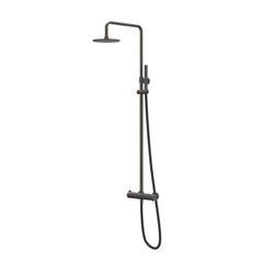 IVY Tribe Regendoucheset - opbouw - 20cm medium hoofddouche - staafmodel handdouche - RVS316 - geborsteld carbon black PVD