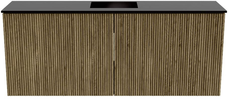 JOYA 100cm toiletmeubel kleur Dusk. Wastafel FAYE positie Midden Zonder kraangat kleur Urban.