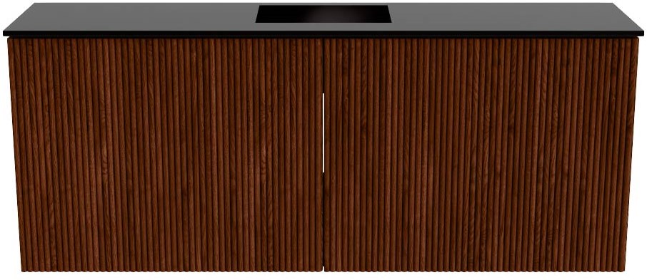 JOYA 100cm toiletmeubel kleur Ruby. Wastafel FAYE positie Midden Zonder kraangat kleur Urban.