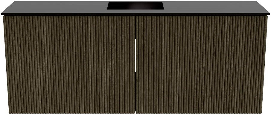 JOYA 100cm toiletmeubel kleur Shadow. Wastafel FAYE positie Midden Zonder kraangat kleur Urban.