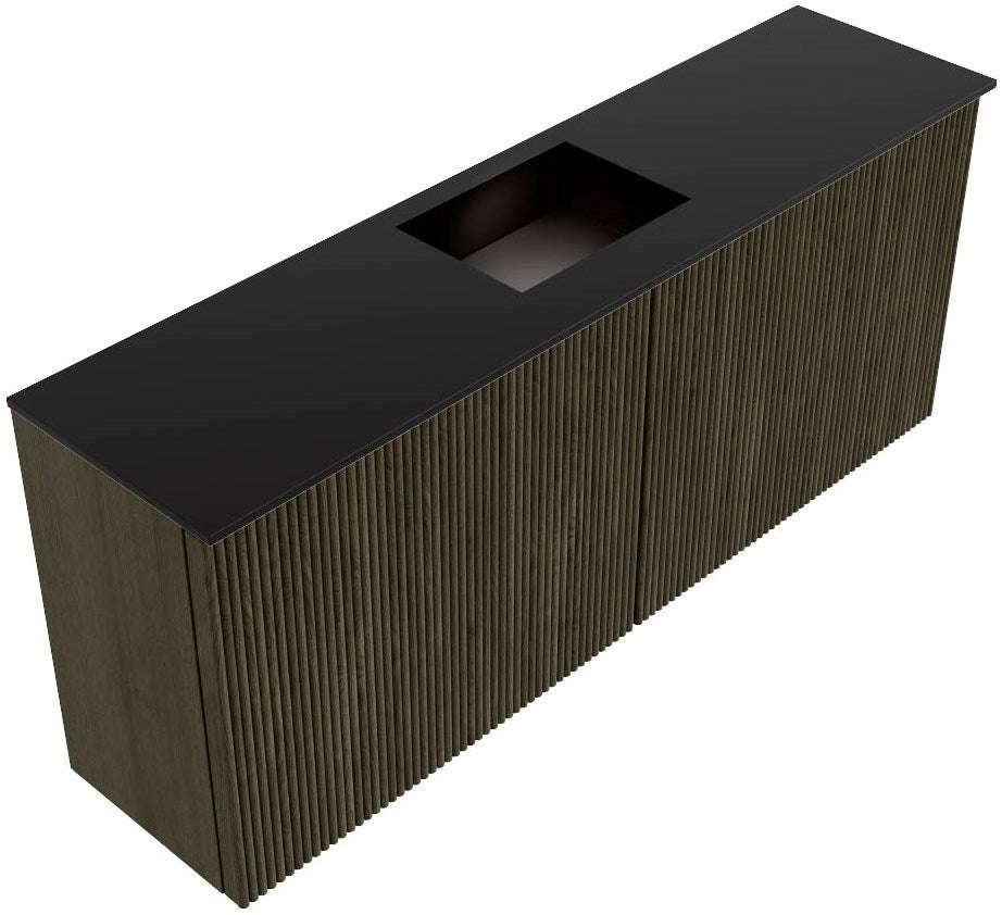 JOYA 100cm toiletmeubel kleur Shadow. Wastafel FAYE positie Midden Zonder kraangat kleur Urban.