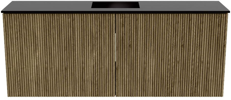 JOYA 100cm toiletmeubel kleur Dusk. Wastafel FAYE positie Midden 1 kraangat kleur Urban.
