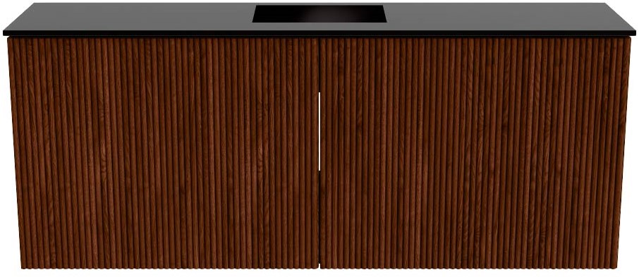 JOYA 100cm toiletmeubel kleur Ruby. Wastafel FAYE positie Midden 1 kraangat kleur Urban.