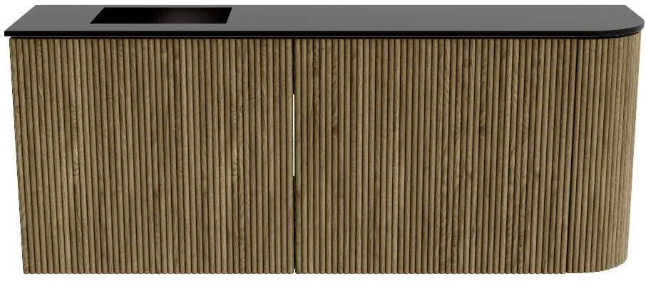 JOYA 101,6cm toiletmeubel ronding rechts kleur Dusk. Wastafel FAYE positie Links 1 kraangat kleur Urban.