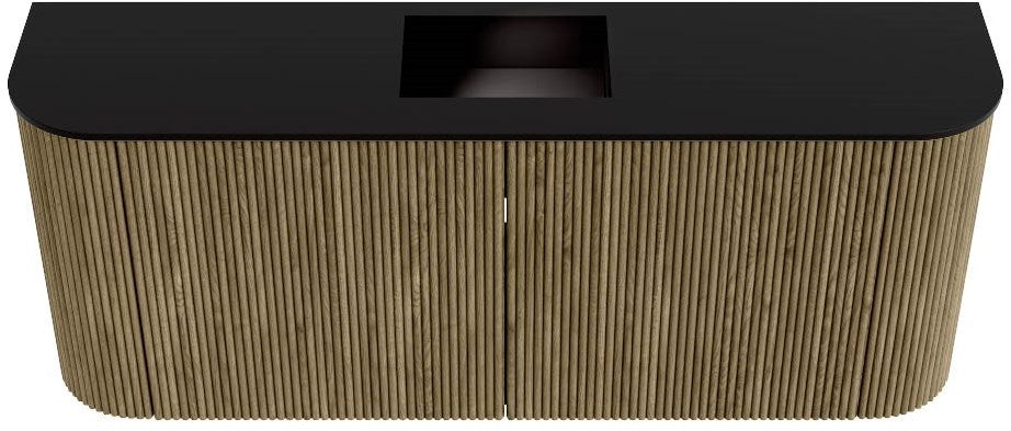 JOYA 103,2cm toiletmeubel ronding links + rechts kleur Dusk. Wastafel FAYE positie Midden Zonder kraangat kleur Urban.
