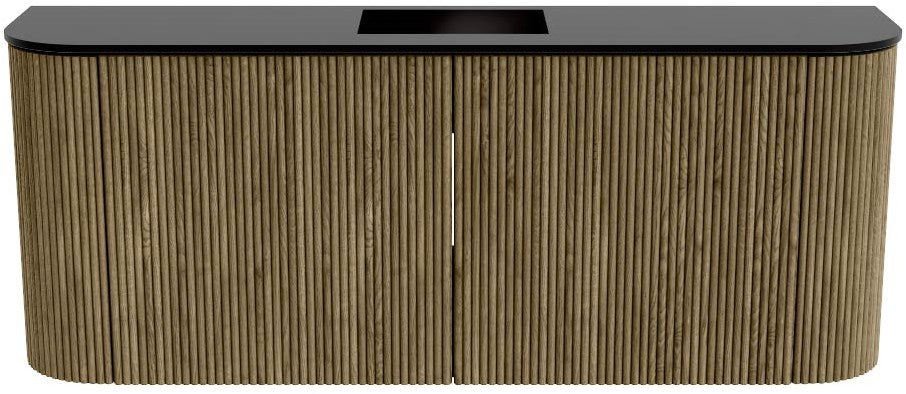 JOYA 103,2cm toiletmeubel ronding links + rechts kleur Dusk. Wastafel FAYE positie Midden Zonder kraangat kleur Urban.